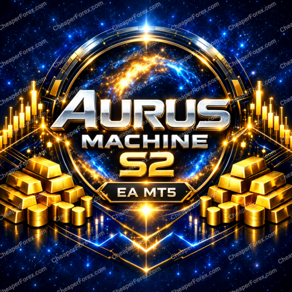 Aurus Machine S2 EA MT5 promotional cover with repeated CheaperForex.com watermarks
