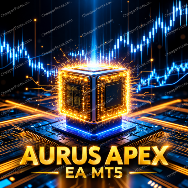 Aurus Apex EA MT5 promotional cover with repeated CheaperForex.com watermarks
