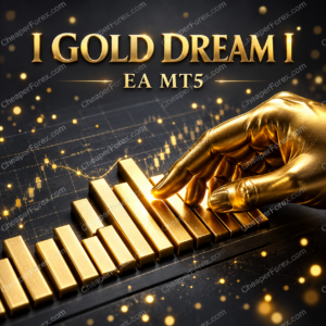 I Gold Dream I EA MT5 promotional cover with repeated CheaperForex.com watermarks