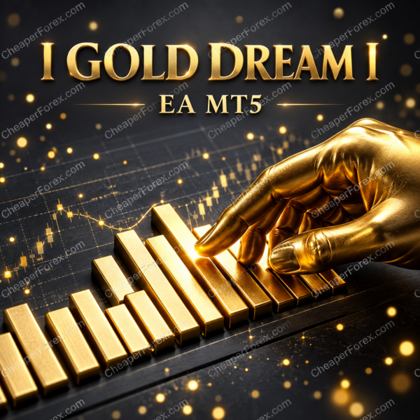 I Gold Dream I EA MT5 promotional cover with repeated CheaperForex.com watermarks