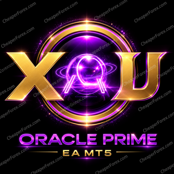 XAU Oracle Prime EA MT5 promotional cover with repeated CheaperForex.com watermarks