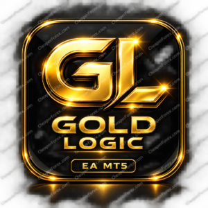 Gold Logic EA MT5 promotional cover with repeated CheaperForex.com watermarks
