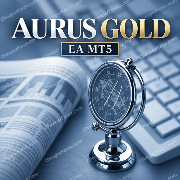 Aurus Gold EA MT5 promotional cover with repeated CheaperForex.com watermarks