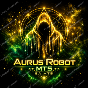 Aurus Robot EA MT5 promotional cover with repeated CheaperForex.com watermarks