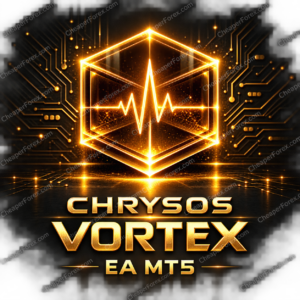 Chrysos Vortex EA MT5 promotional cover with repeated CheaperForex.com watermarks