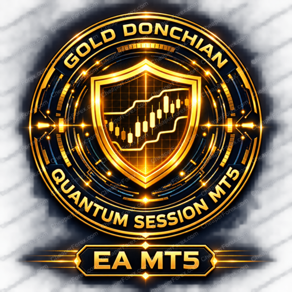 Gold Donchian Quantum Session EA MT5 promotional cover with repeated CheaperForex.com watermarks