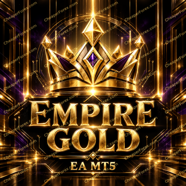Empire Gold EA MT5 promotional cover with repeated CheaperForex.com watermarks