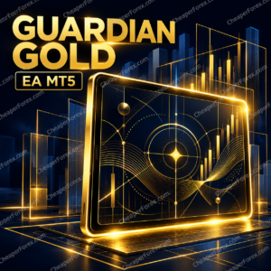 Guardian Gold EA MT5 promotional cover with repeated CheaperForex.com watermarks