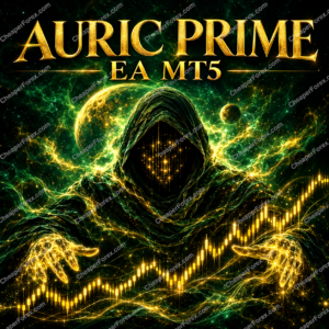 Auric Prime EA MT5 promotional cover with repeated CheaperForex.com watermarks