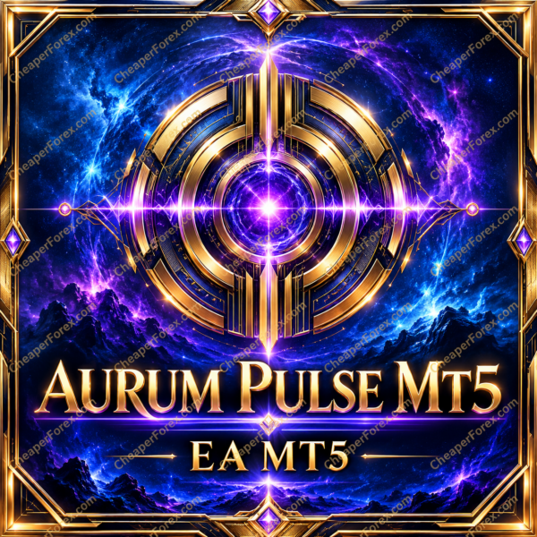 Aurum Pulse EA MT5 promotional cover with repeated CheaperForex.com watermarks