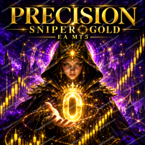 Precision Sniper Gold EA MT5 promotional cover with repeated CheaperForex.com watermarks