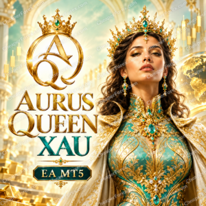 Aurus Queen XAU EA MT5 promotional cover with repeated CheaperForex.com watermarks