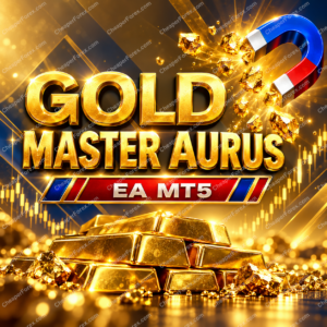 Gold Master Aurus EA MT5 promotional cover with repeated CheaperForex.com watermarks