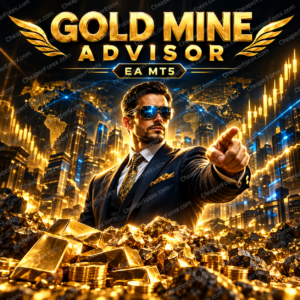 Gold Mine Advisor EA MT5 promotional cover with repeated CheaperForex.com watermarks