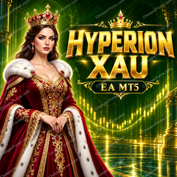 Hyperion XAU EA MT5 promotional cover with repeated CheaperForex.com watermarks