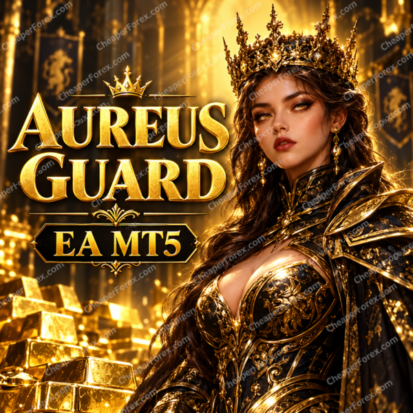 Aureus Guard EA MT5 promotional cover with repeated CheaperForex.com watermarks