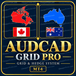 CheaperForex promotional cover for AudCad Grid Pro MT4.