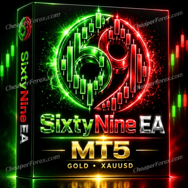 SixtyNine EA MT5 green-red emblem with CheaperForex.com watermarks