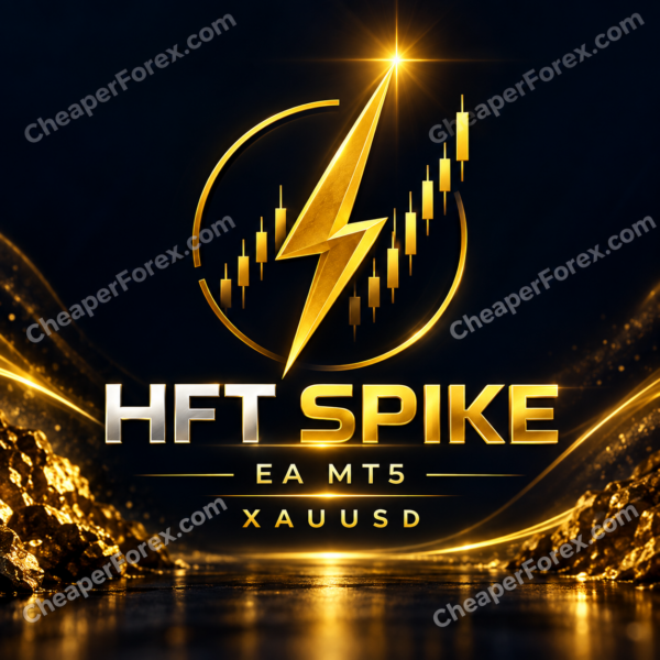 HFT Spike EA MT5 promotional artwork with CheaperForex.com watermarks.