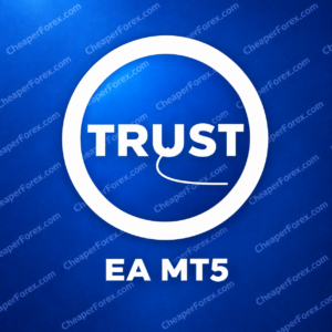Trust EA MT5 blue circular logo with CheaperForex.com watermarks