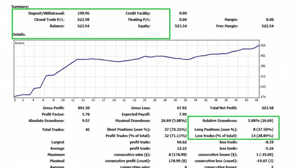 Gold Bomb 45 trade account report