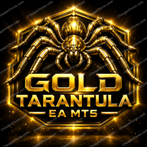 Gold Tarantula EA MT5 gold spider cover with repeated CheaperForex.com watermarks
