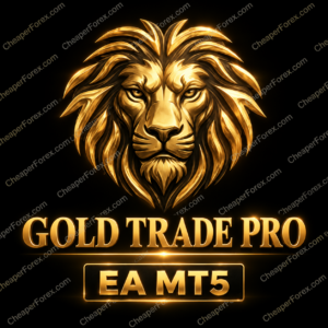 Gold Trade Pro EA MT5 gold lion cover with CheaperForex.com watermarks