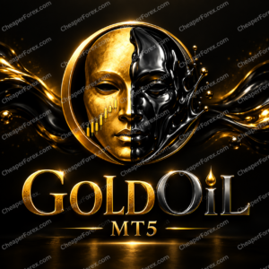 GoldOil EA MT5 promotional artwork with CheaperForex.com watermarks