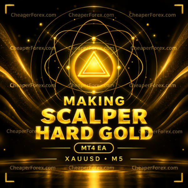 Making Scalper Hard Gold MT4 orbital gold emblem with CheaperForex.com watermarks