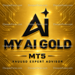 My AI Gold MT5 gold and black artwork with CheaperForex.com watermarks