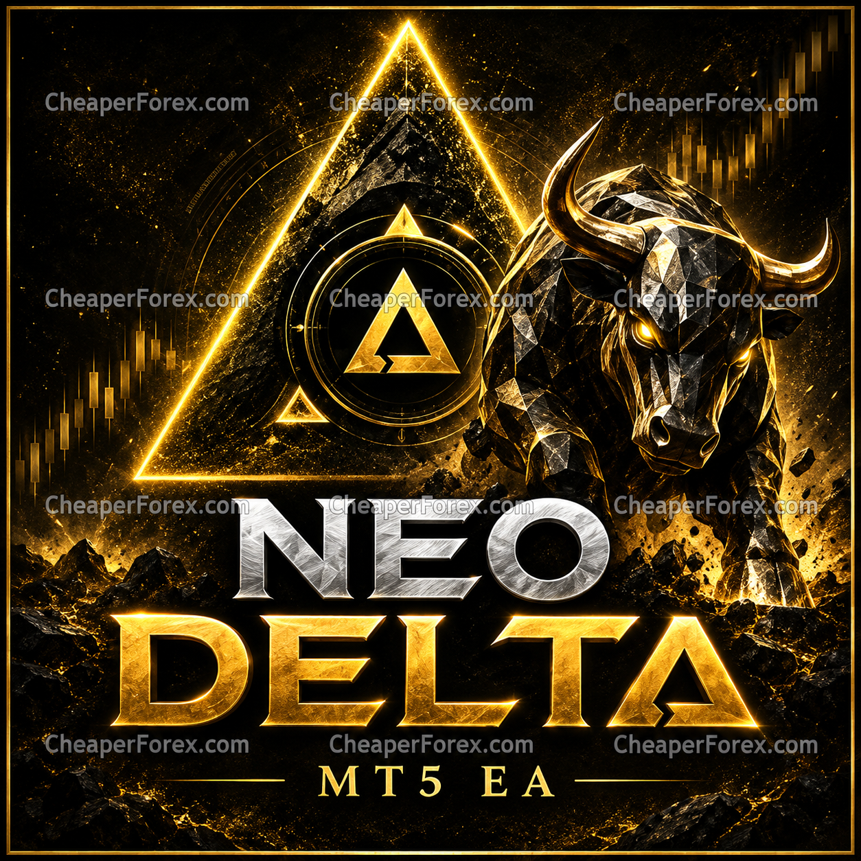Neo Delta MT5 EA artwork with CheaperForex.com watermarks