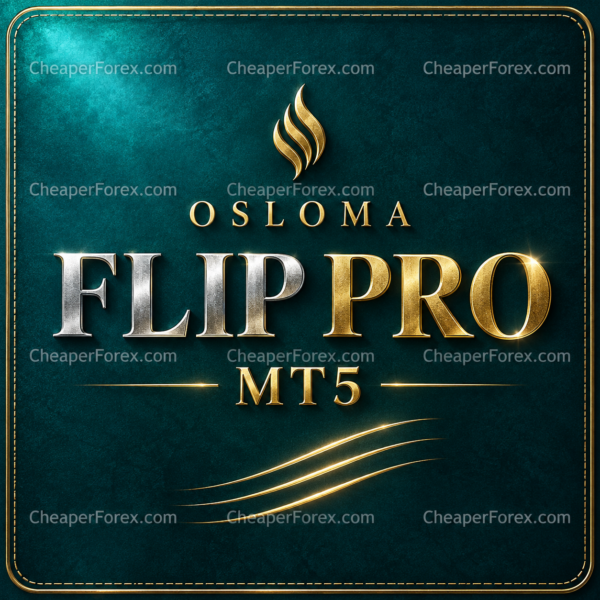 Osloma FlipPro MT5 teal silver and gold lettering with CheaperForex watermarks
