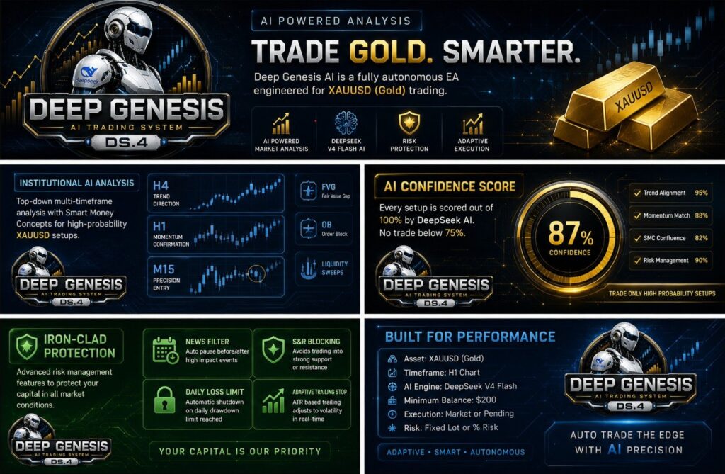 Deep Genesis AI original developer promotional strategy infographic