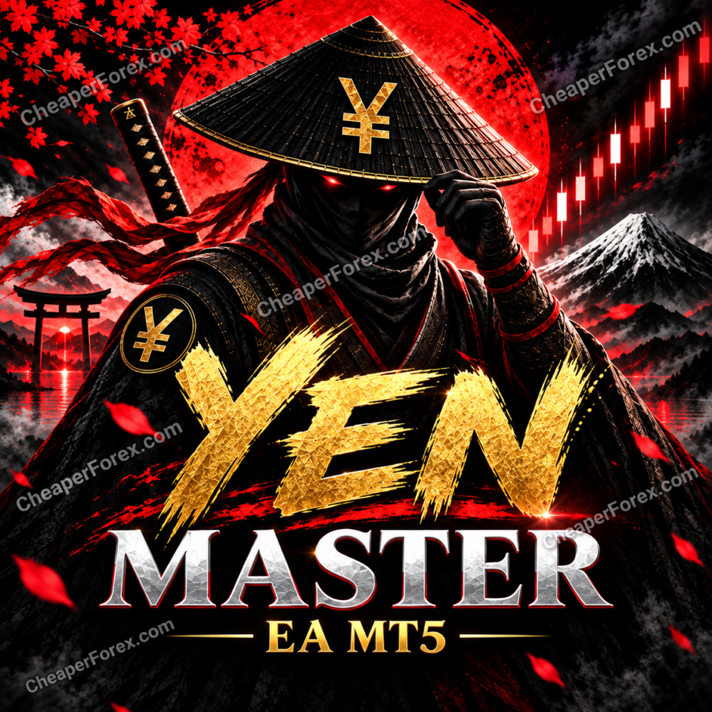 The Yen Master EA MT5 red and gold samurai product cover