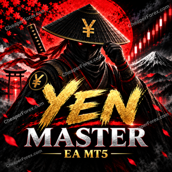 The Yen Master EA MT5 red and gold samurai product cover
