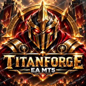 TitanForge EA MT5 gold and red promotional cover