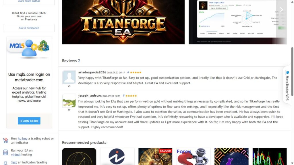 TitanForge reviews captured 24 September 2026