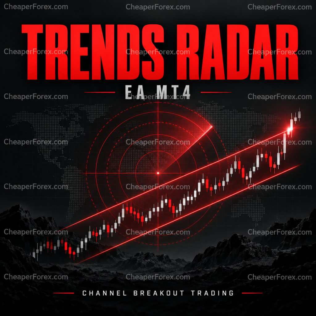 Trends Radar MT4 promotional cover with CheaperForex.com watermarks