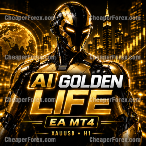 AI Golden Life EA MT4 gold trading robot watermarked promotional cover