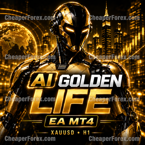 AI Golden Life EA MT4 gold trading robot watermarked promotional cover