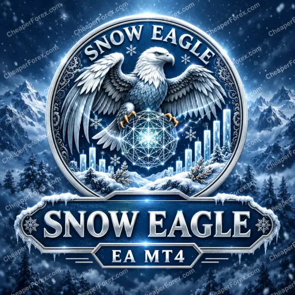 Snow Eagle EA MT4 promotional cover with CheaperForex.com watermarks