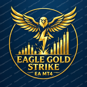 Eagle Gold Strike EA MT4 promotional cover with CheaperForex.com watermarks