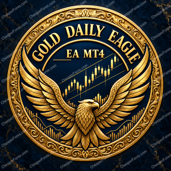 Gold Daily Eagle EA MT4 promotional cover with CheaperForex.com watermarks
