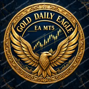 Gold Daily Eagle EA MT5 promotional cover with CheaperForex.com watermarks