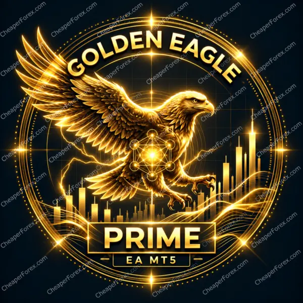 Golden Eagle Prime EA MT5 promotional cover with CheaperForex.com watermarks