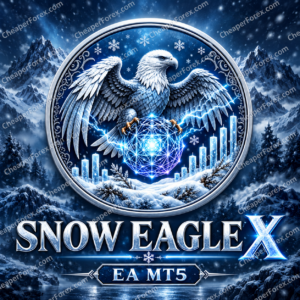 Snow Eagle X EA MT5 promotional cover with CheaperForex.com watermarks