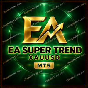 EA Super Trend XAUUSD MT5 green and gold promotional cover