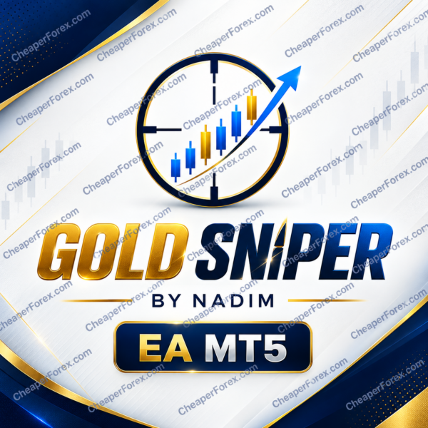 Gold Sniper by Nadim EA MT5 promotional cover with repeated CheaperForex.com watermarks