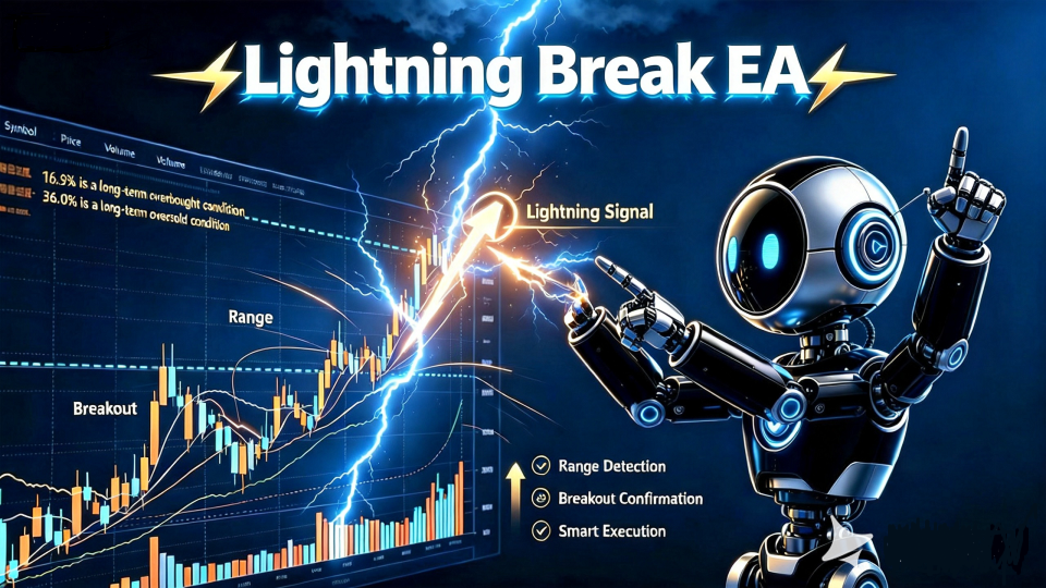Original Lightning Break developer illustration of a gold range, breakout and automated execution