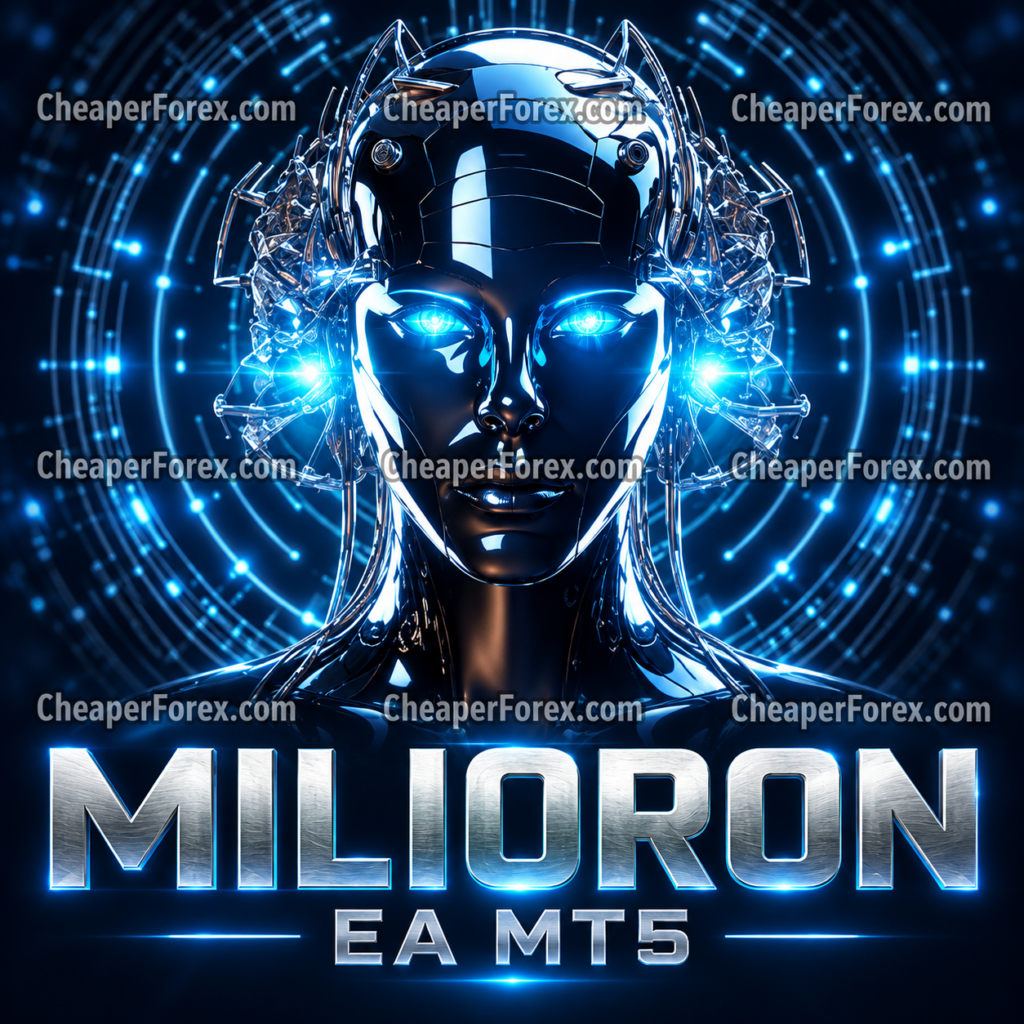 Milioron EA MT5 promotional cover with repeated CheaperForex.com watermarks